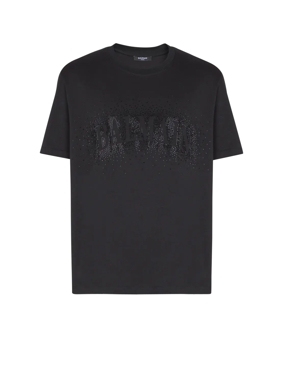 

Футболка с вышивкой в виде россыпи кристаллов Balmain, черный