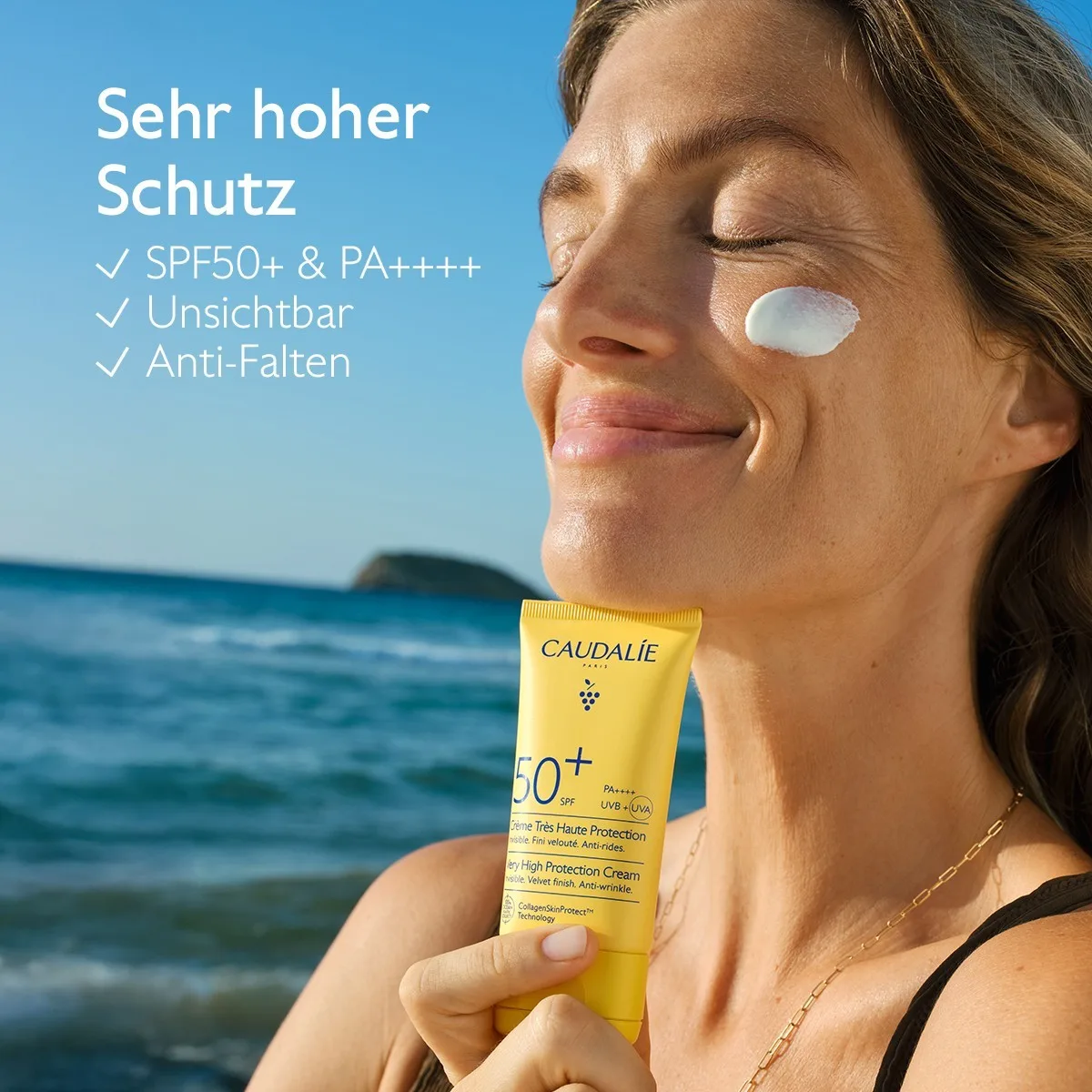Солнцезащитный крем Vinosun Protect, очень высокая степень защиты SPF 50+. Caudalie, 50 мл — фото 2