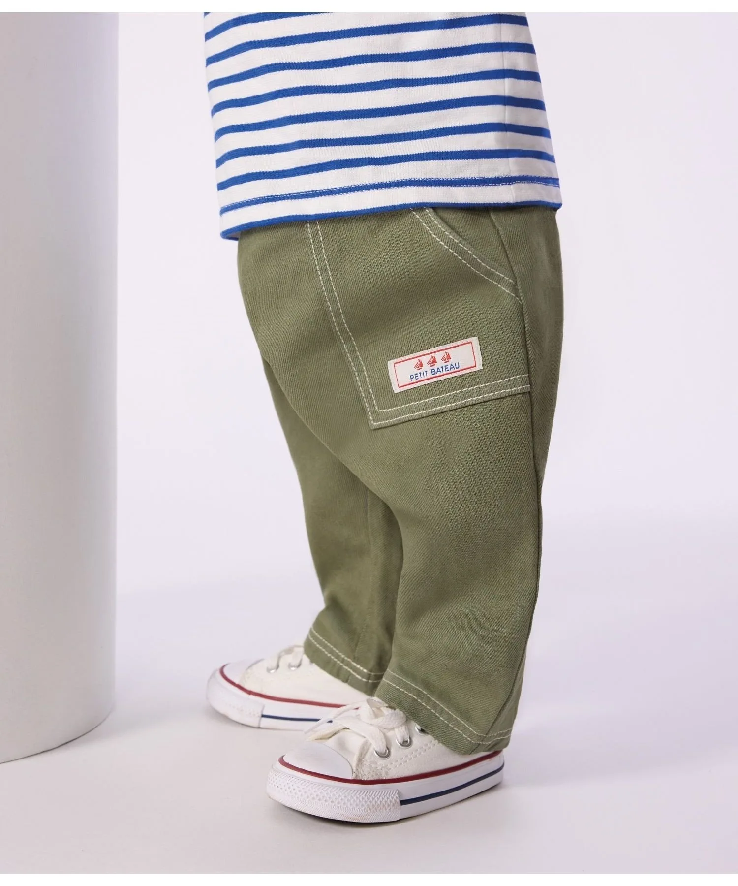Хлопковые брюки из лиоцелла PETIT BATEAU, Khaki