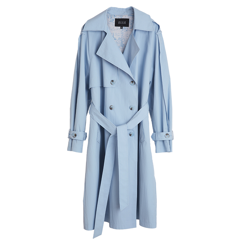 

Тренч для женщин с лацканом Moderate Others ELLE, синий