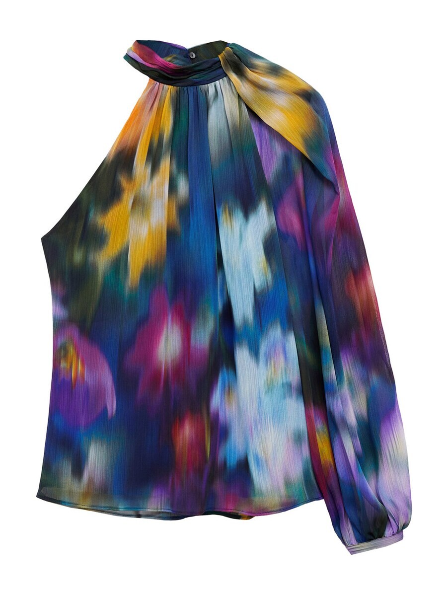 

Блузка MANGO Blouse Nice, темно-синий