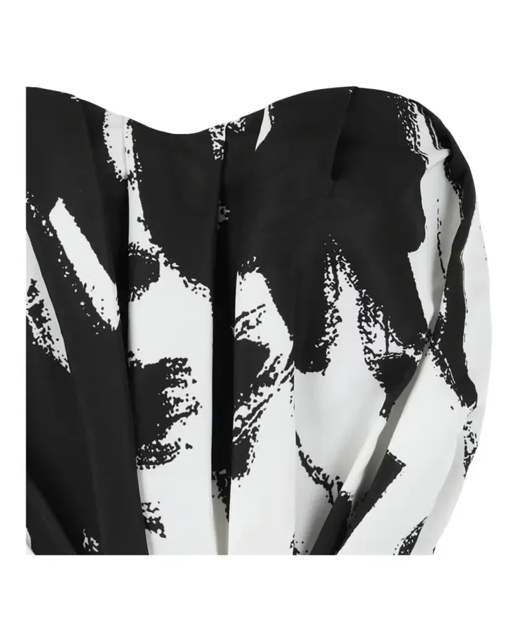 Топ-бюстье Alexander McQueen Graffiti в черно-белом цвете — фото 3