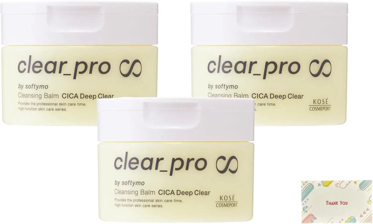 Набор Kunutonn — Очищающий бальзам для лица Softimo CICA Clear Pro Deep Clear, 90 г, набор 3 шт