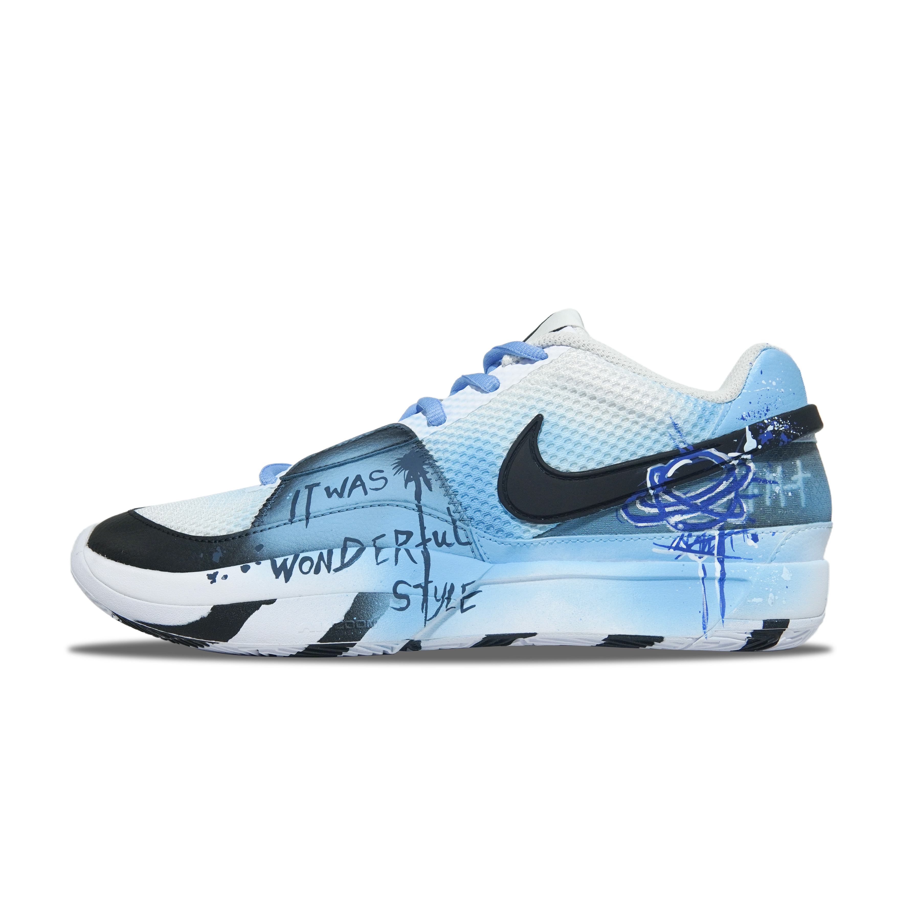 

Nike Баскетбольные кроссовки Ja 1 с низким верхом, амортизирующие, противоскользящие и износостойкие, мужские, сине-белые