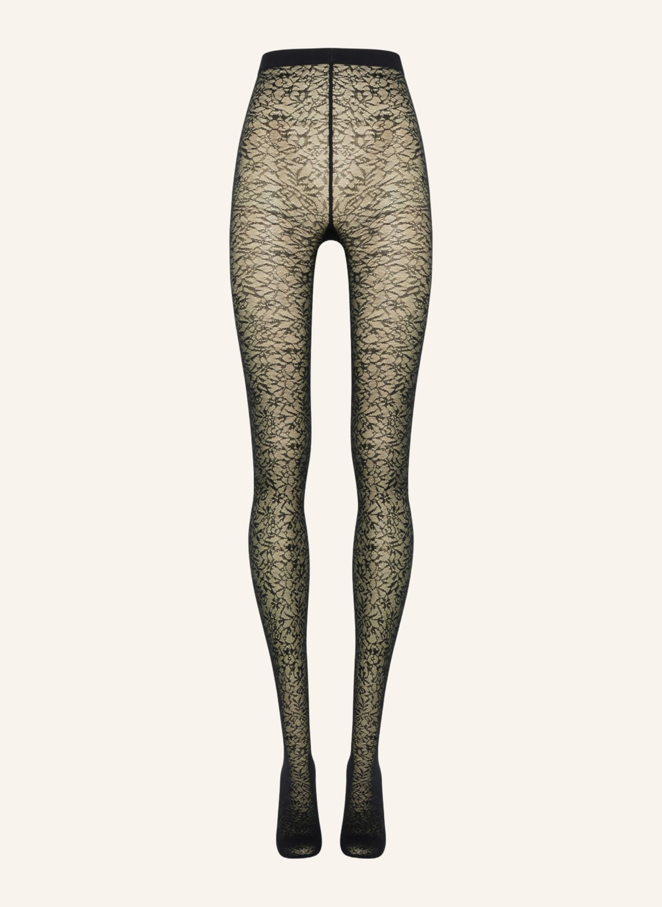 

Колготки с цветочным жаккардом Wolford, черный