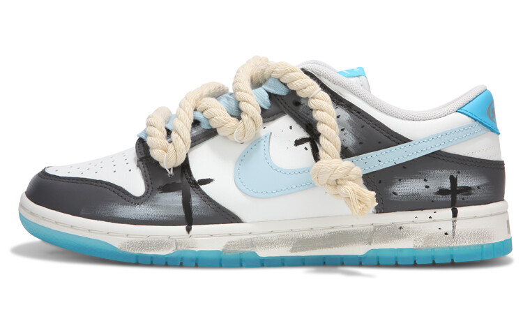 

Кроссовки Nike Dunk Skateboarding Shoes Unisex Low-top Grey/white/blue, темно-серый