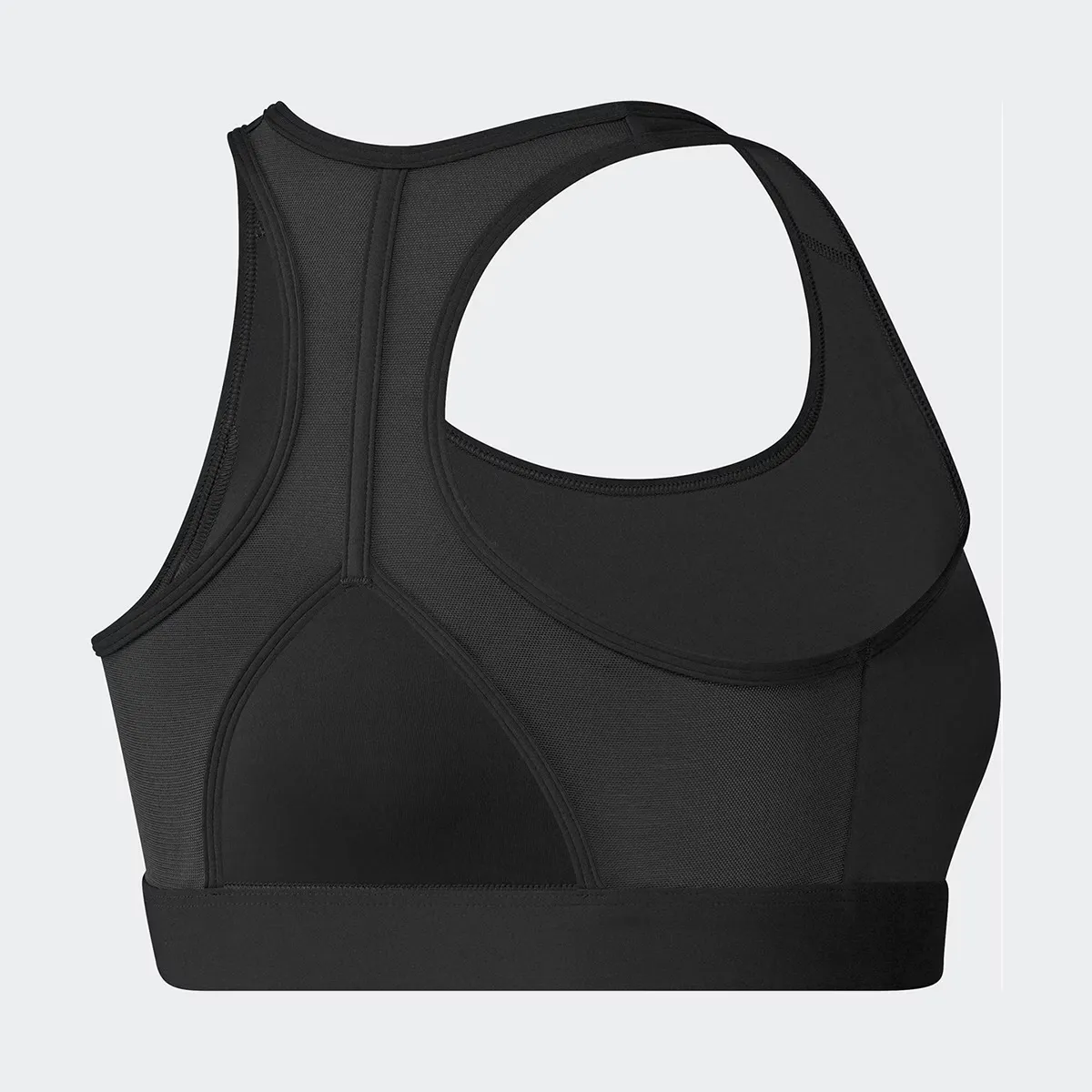 Powerreact Большой логотип Графический женский бюстгальтер Adidas, чёрный — фото 2