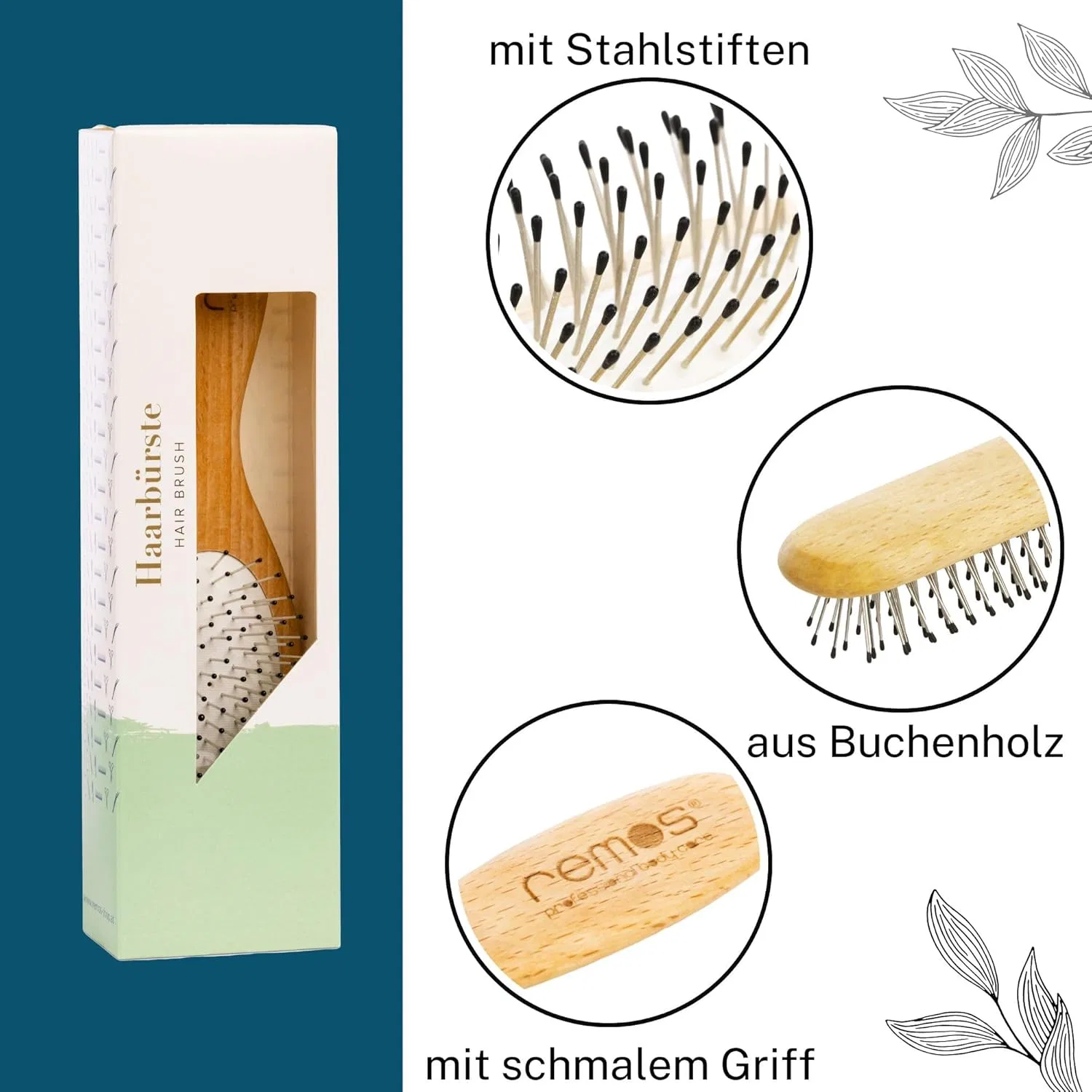 Узкая расческа с металлическими зубцами от Remos Remos Professional Body Care — фото 2