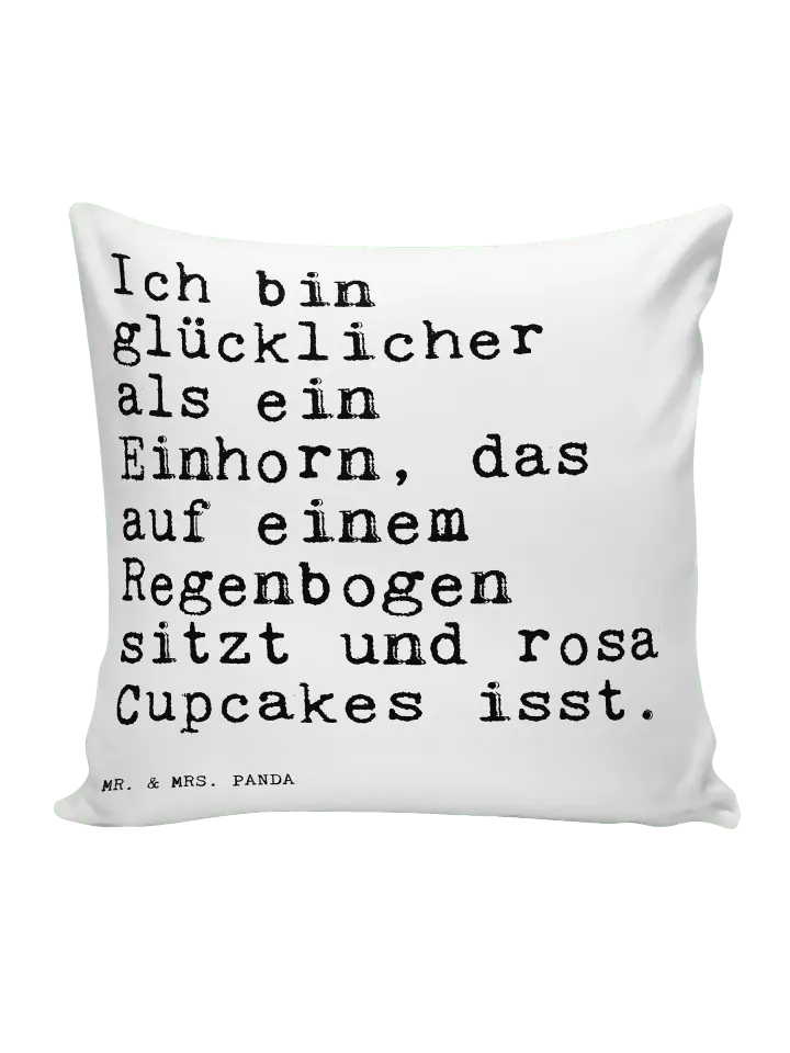 

Подушка Mr & Mrs Panda 40x40 Ich bin glücklicher als, белый