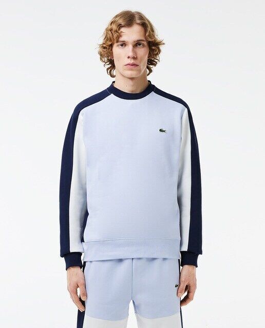 

Толстовка из матового флиса с цветными блоками Lacoste, светло-синий