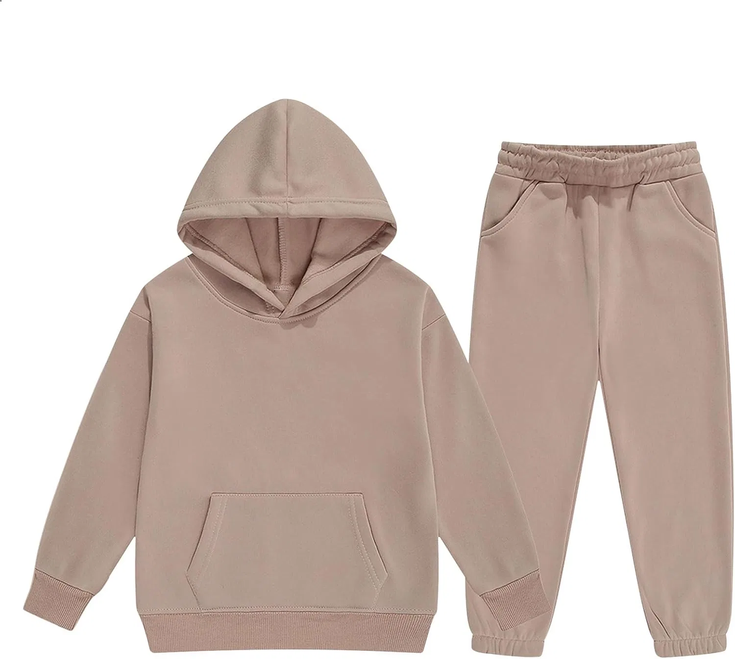 Детский спортивный костюм из хлопкового флиса, Generic, Beige