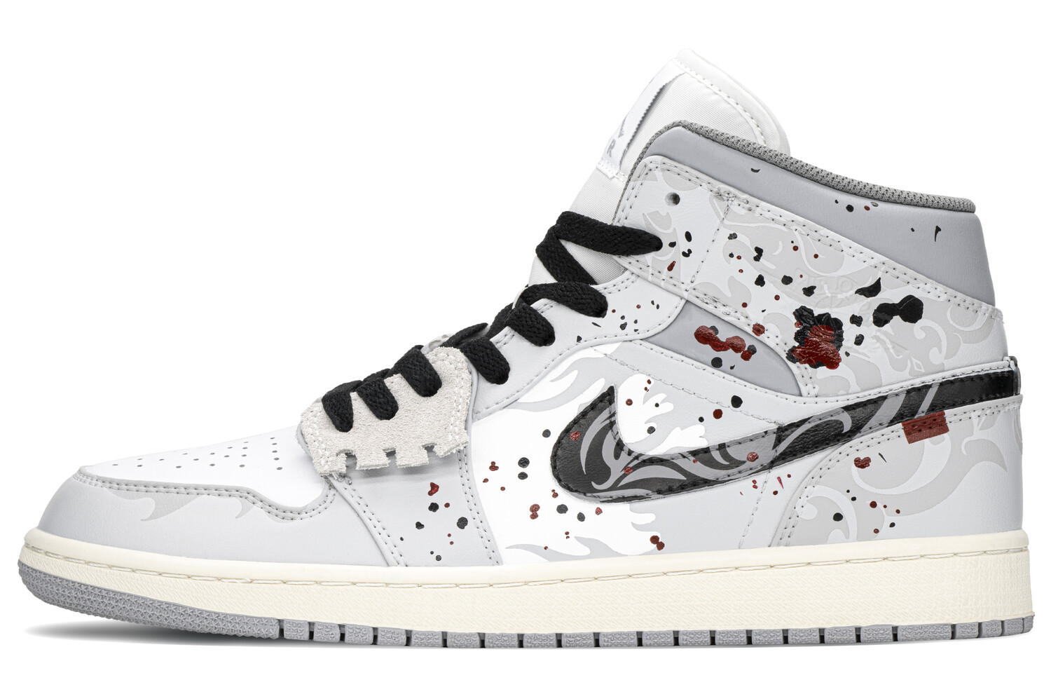 

Jordan Air Jordan 1 винтажные баскетбольные кроссовки мужские, Black/White/Gray