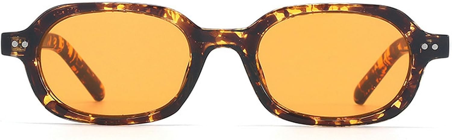 

Ретро овальные солнцезащитные очки для женщин, квадратные солнцезащитные очки, модные градиентные очки, защита от УФ-излучения UV400 для мужчин, трендовые солнцезащитные очки с заклепками mincl, Leopard Orange