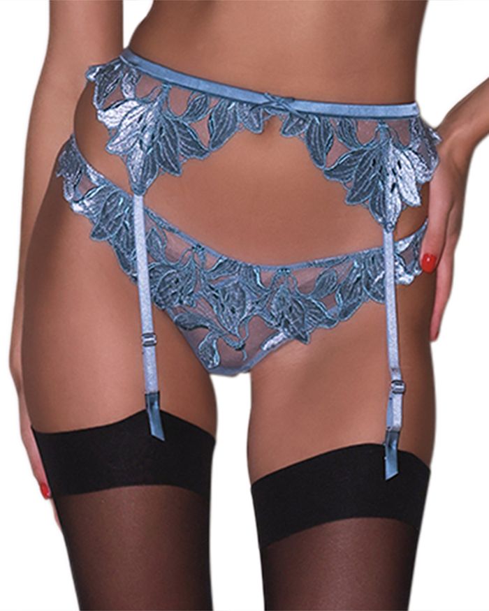 

Стринги Velvet Lily с вышивкой Fleur du Mal, синий