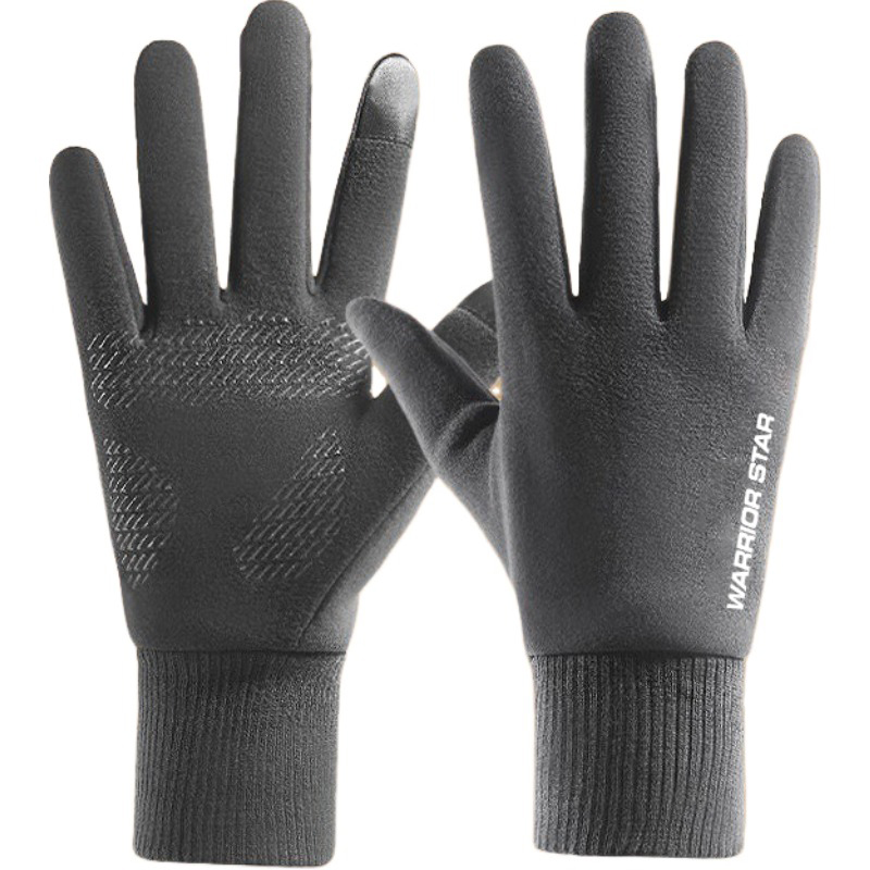 

Перчатки из полиэстера Unisex WARRIOR, серый fleece-lined anti-slip-touchscreen compatible