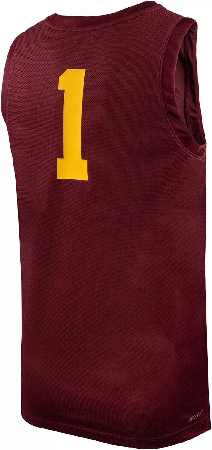 Мужская баскетбольная майка Nike Minnesota Golden Gophers #1 бордового цвета — фото 3