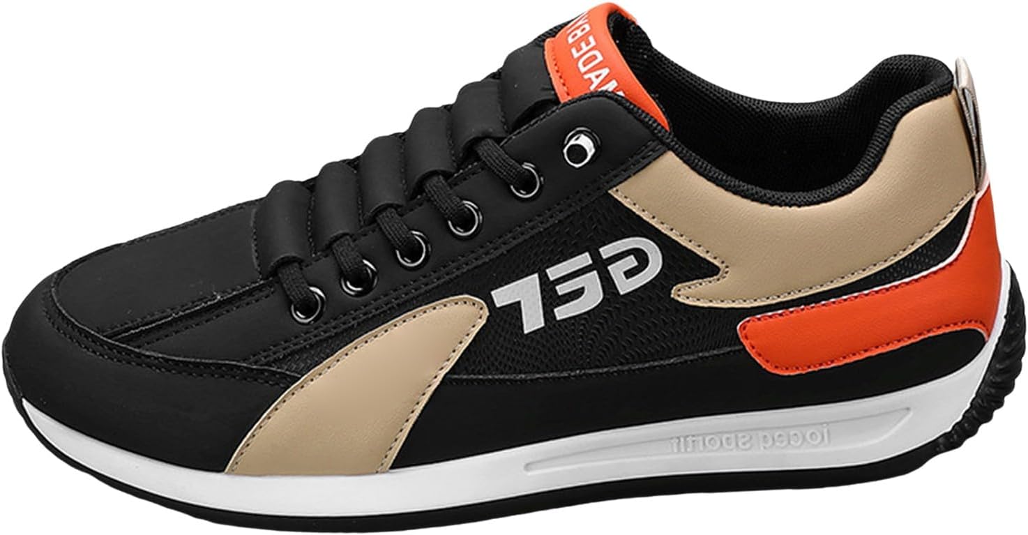 

Мужские прогулочные туфли на шнуровке с комфортной мемори-пеной, дышащие, легкие модные кроссовки с противоскользящей подошвой, поддержкой свода стопы, для отдыха, спорта и бега Generic, черный