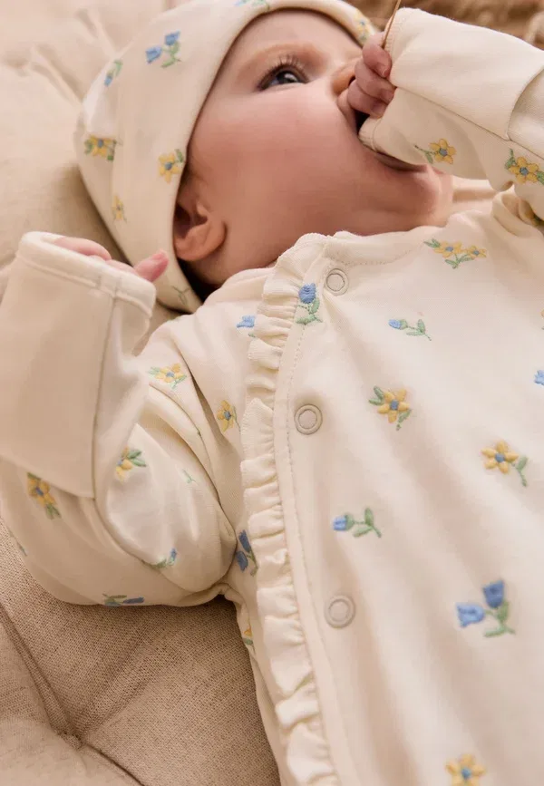 Пижама Regular fit с вышивкой Jojo Maman Bébé, кремовый — фото 3