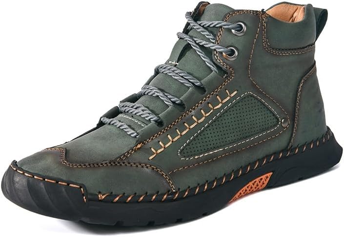 

Мужские ручной работы кожаные ботинки Чукка на щиколотку, повседневные, водонепроницаемые кроссовки с просторным носком и поддержкой свода стопы Generic, зеленый