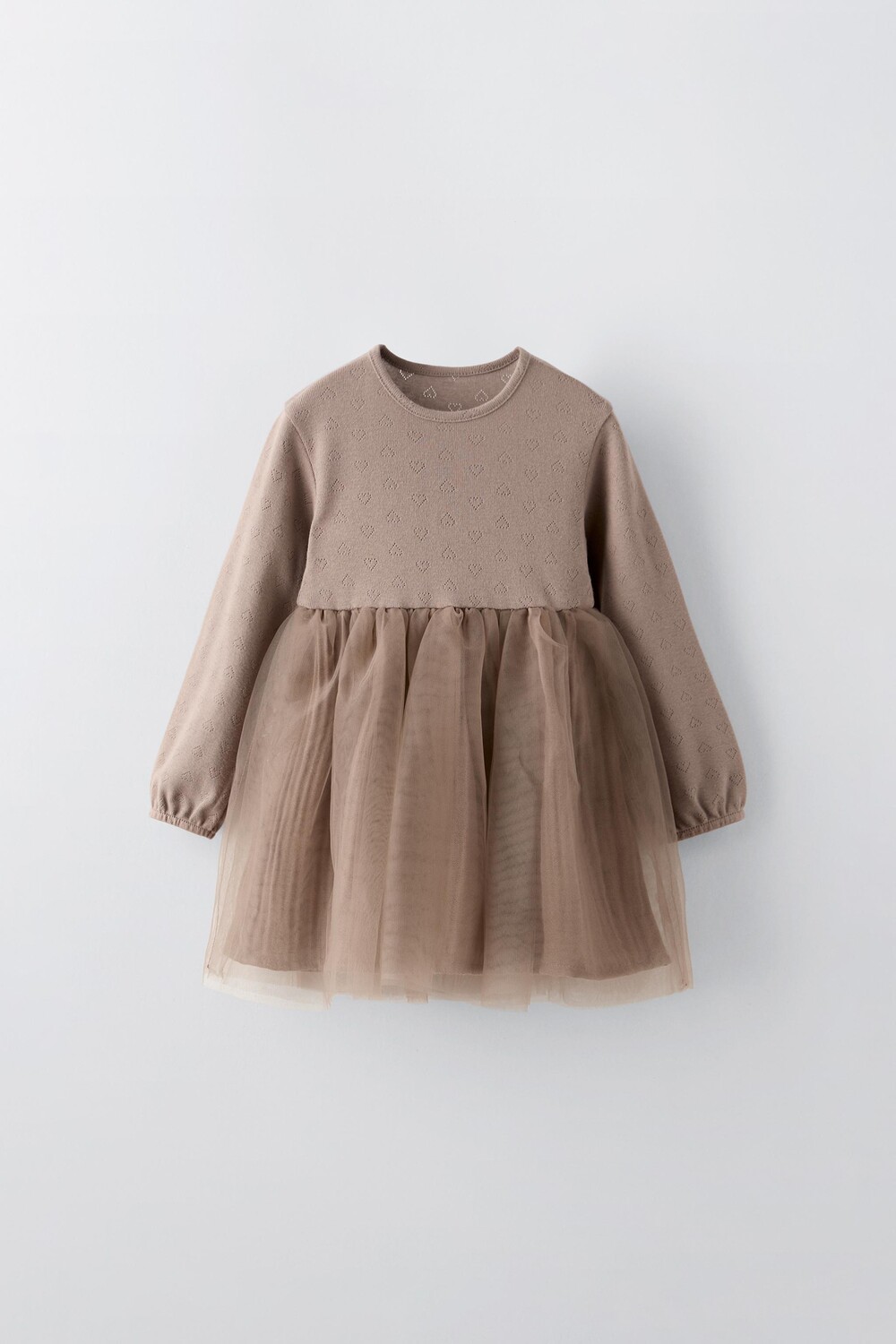 

Платье из комбинированного тюля ZARA, цвет chocolate