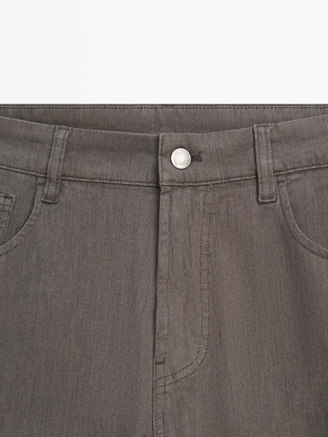 Джинсы зауженного к низу кроя Massimo Dutti, greyish green — фото 4