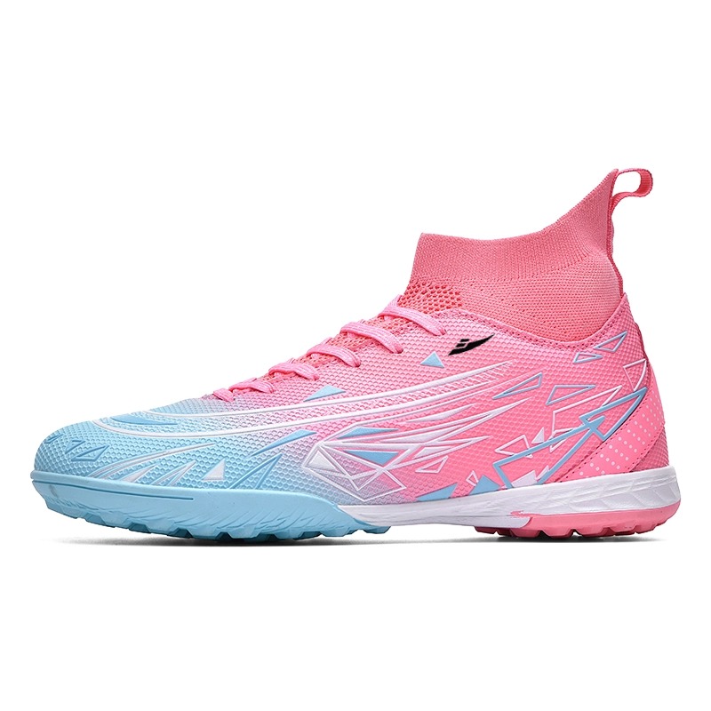 

Kuding Унисекс футбольные бутсы мид-топ светло-голубые и розовые/темно-синие/бело-голубые светло-голубые для искусственного покрытия, цвет Light Blue Turf