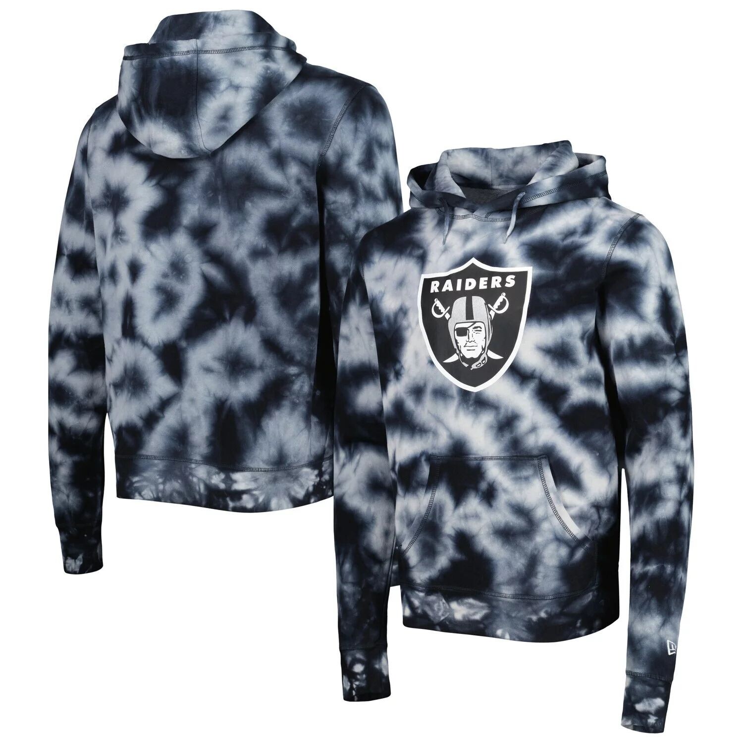 

Мужской черный пуловер с капюшоном New Era Las Vegas Raiders Team Tie Dye