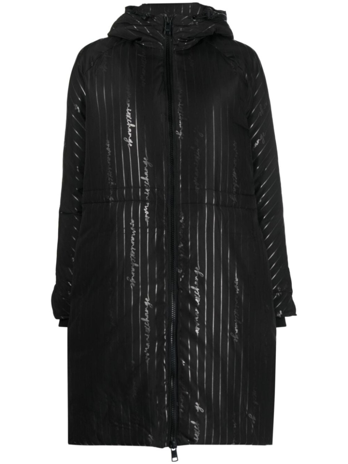 

Armani Exchange пальто с капюшоном и логотипом, черный