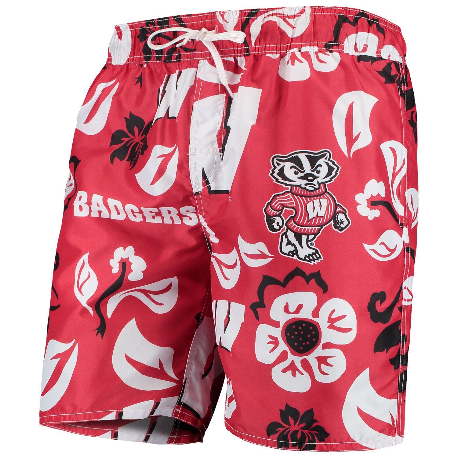 

Мужские плавки Wes & Willy Red Wisconsin Badgers с цветочным принтом Volley