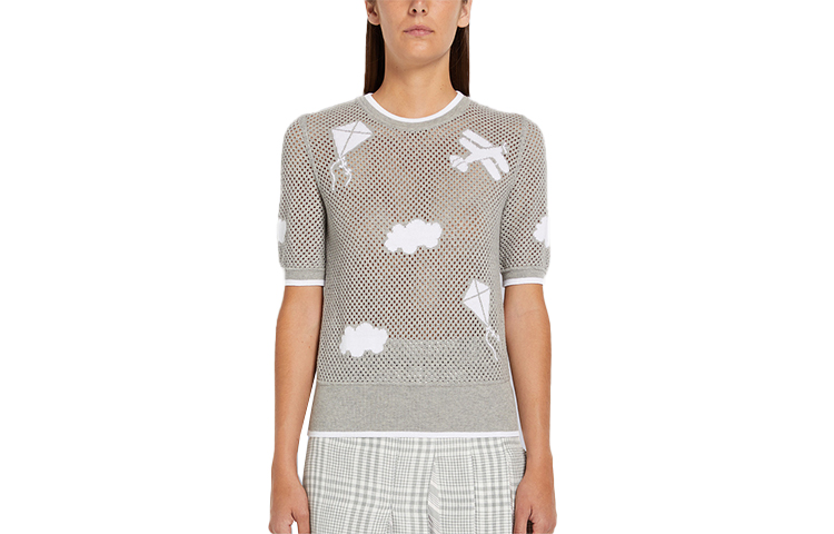 

Футболка женская THOM BROWNE, светло-серая