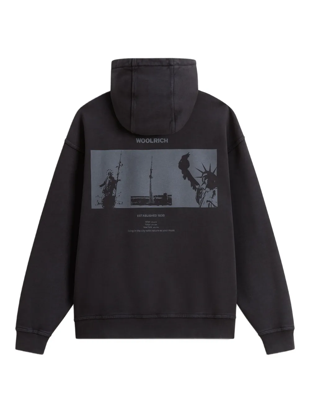 Худи с графичным принтом Woolrich Kids, черный — фото 2