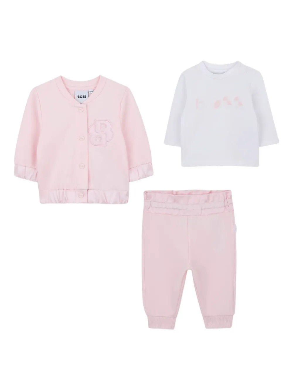 

Спортивный костюм с вышивкой BOSS Kidswear, розовый