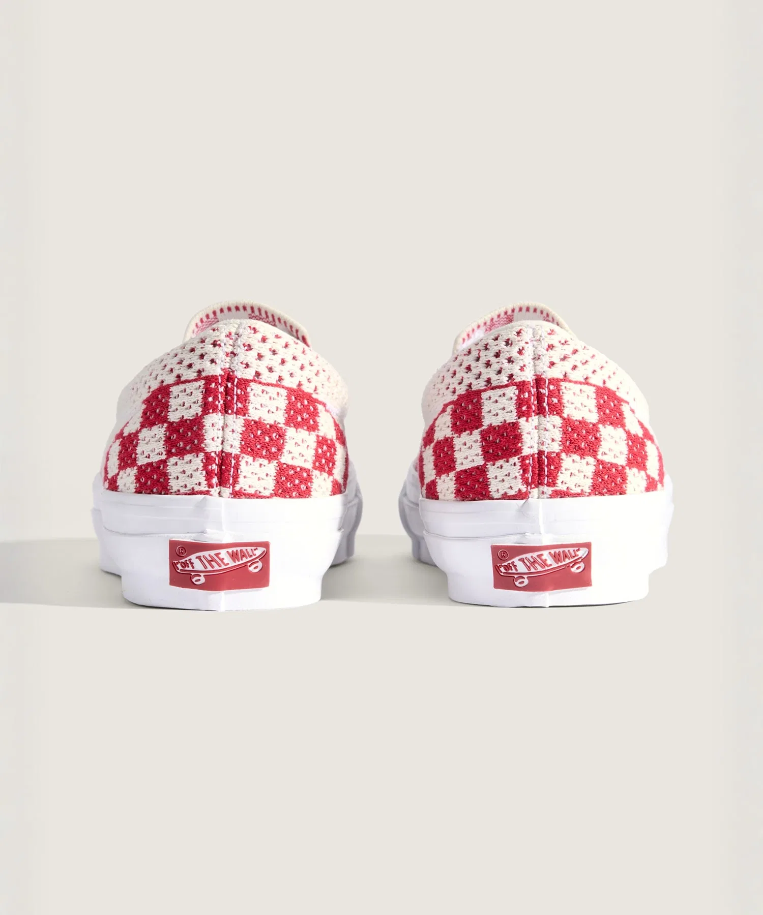 Унисекс слипоны VANS PREMIUM Classic Slip-On 98 EK с клетчатым принтом красные — фото 4