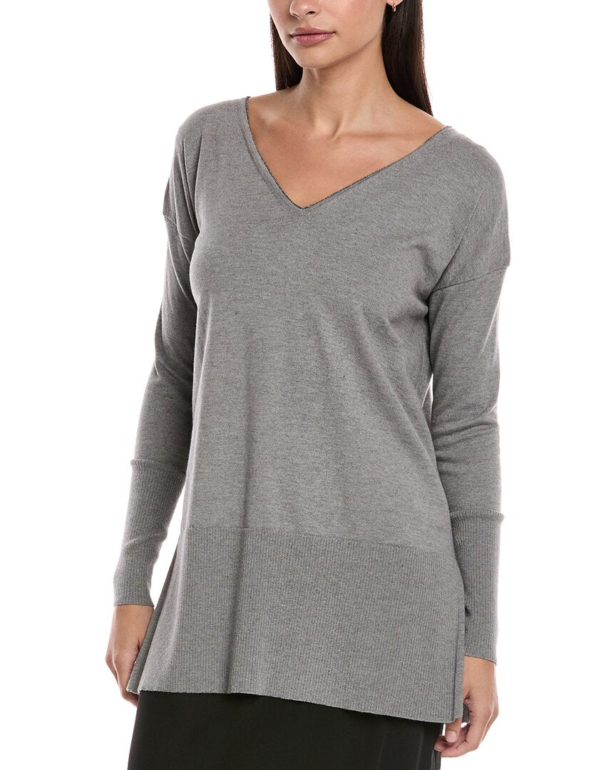 

Свитер-туника Lafayette 148 New York из смеси кашемира, серый