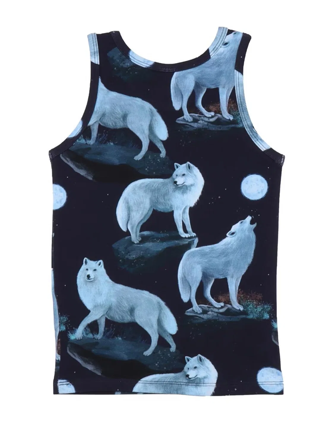 Футболка Walkiddy Undershirt Singing Wolfs темно-синего цвета — фото 2