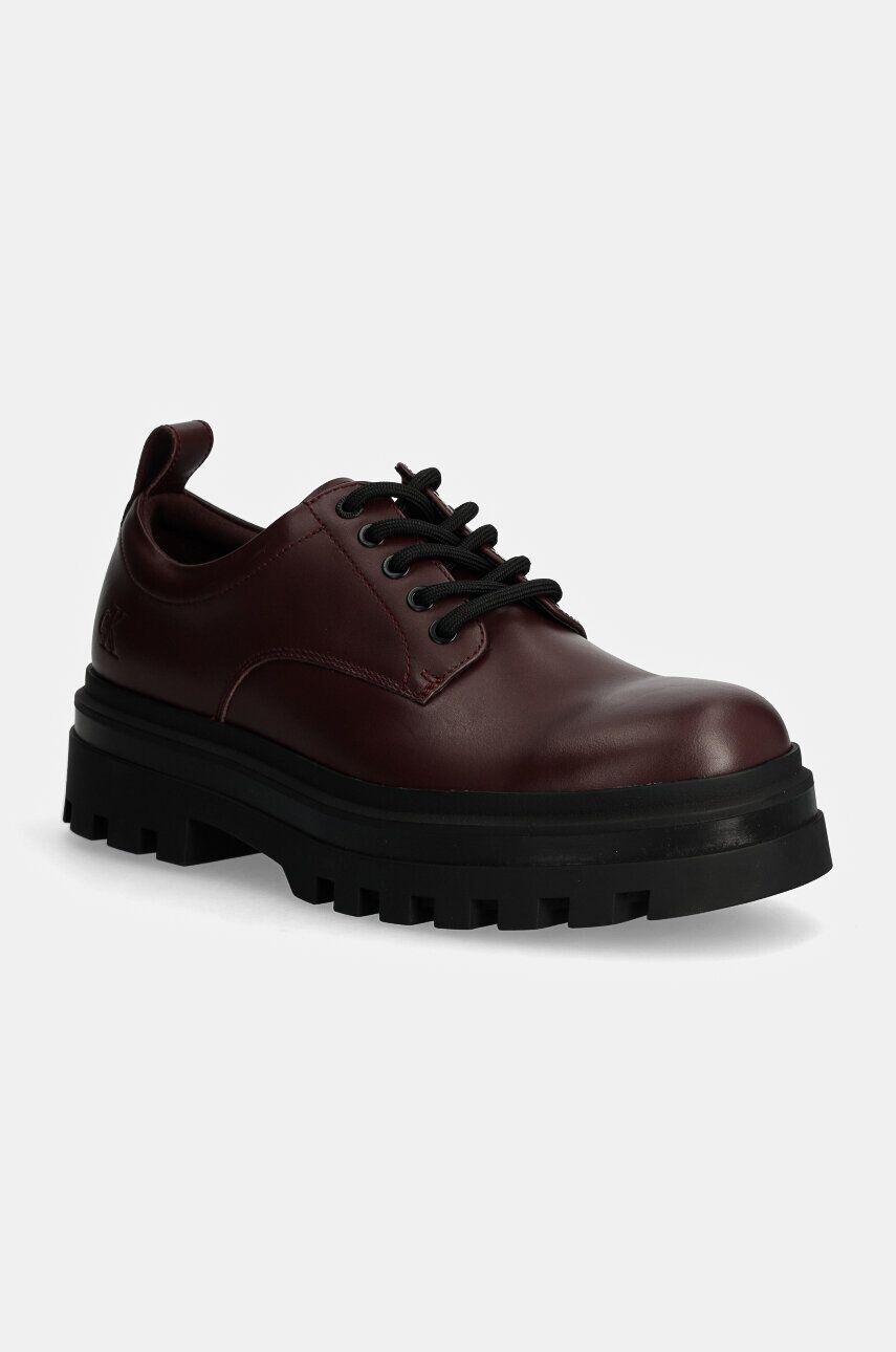 

Кожаные туфли Calvin Klein Jeans LUGGED DERBY SHOE LTH, гранатовый
