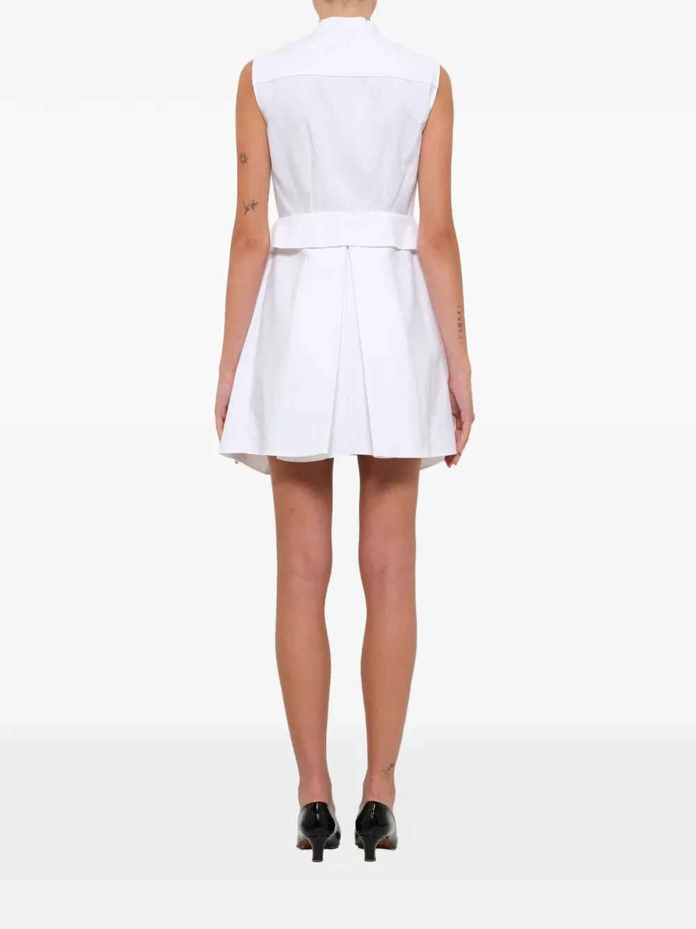 Рубашка с откидным клапаном, короткое платье Alexander Mcqueen, белый — фото 3