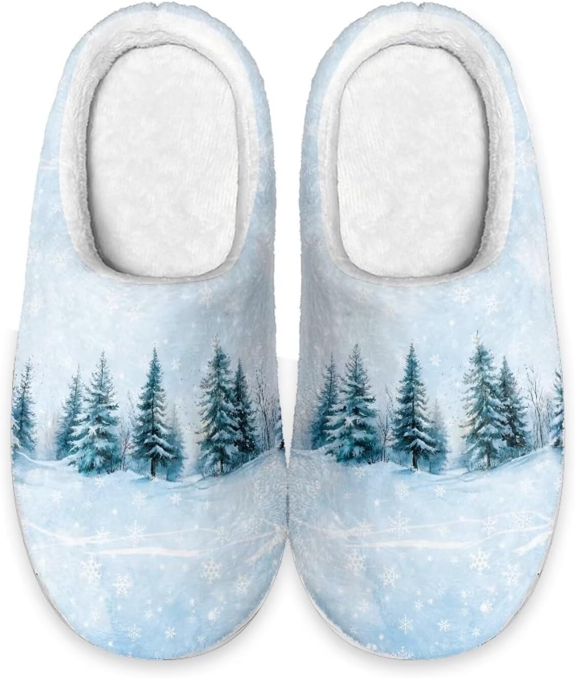 

Унисекс тапочки из хлопка, домашние тапочки для дома и улицы, зимние хлопковые тапочки для женщин и мужчин Pjheqoxe, Snow Scenery Tree