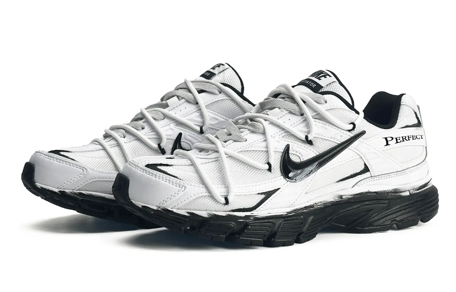 Nike Инициатор устойчивые к истиранию дышащие низкие кроссовки для бега унисекс черно-белые, цвет Black White — фото 3