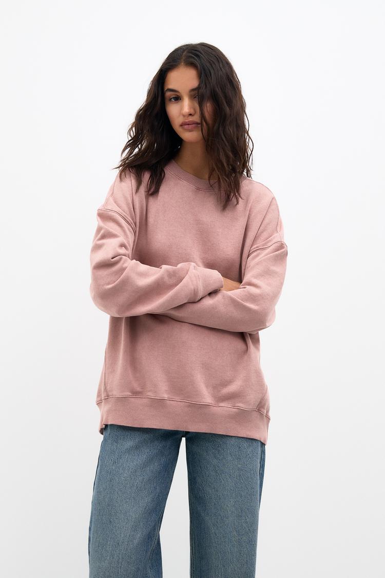 

Толстовка оверсайз Pull And Bear, розовый