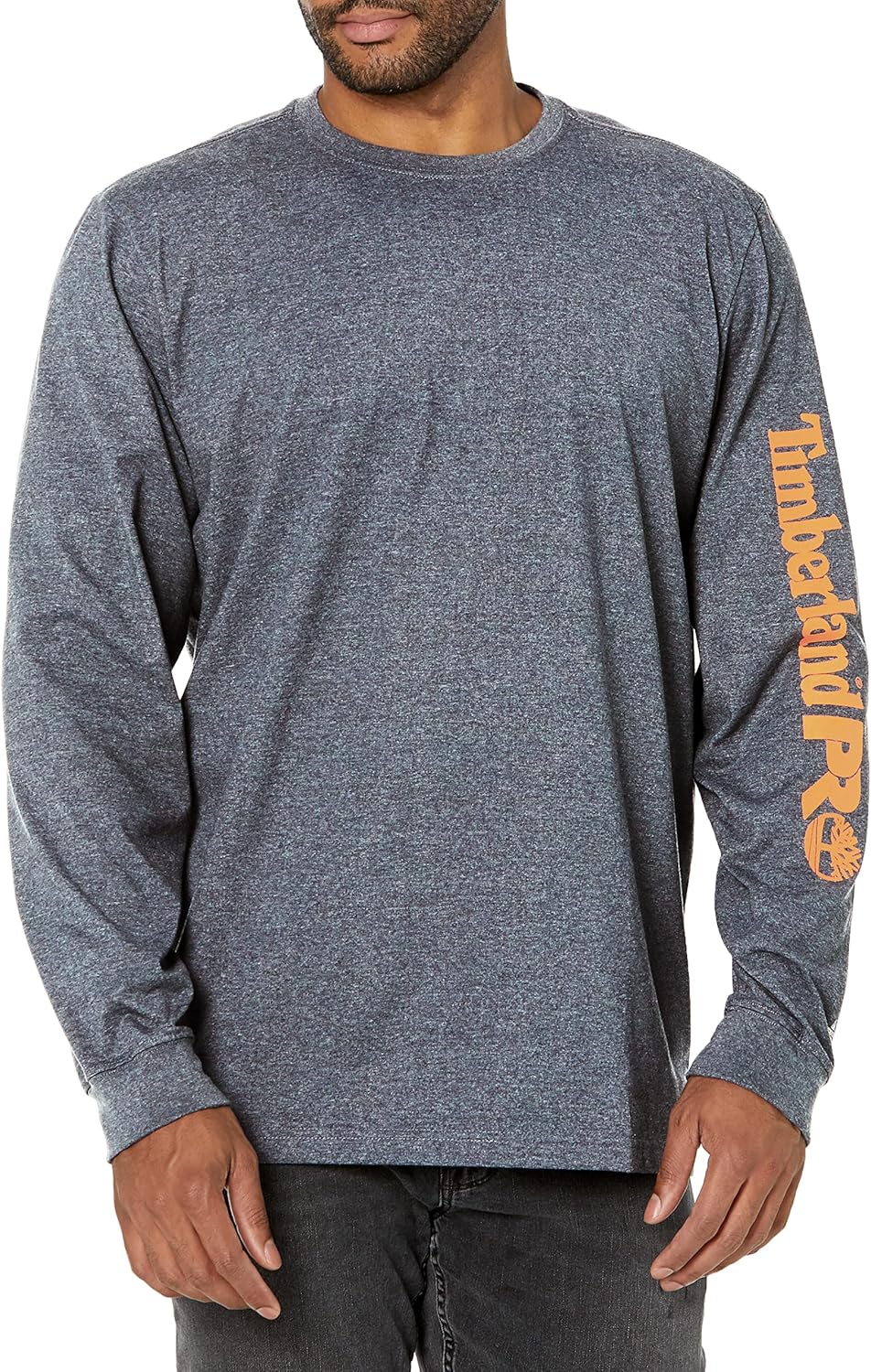 

Timberland PRO мужская базовая футболка с длинным рукавом и логотипом на рукаве Big & Tall, Navy Heather