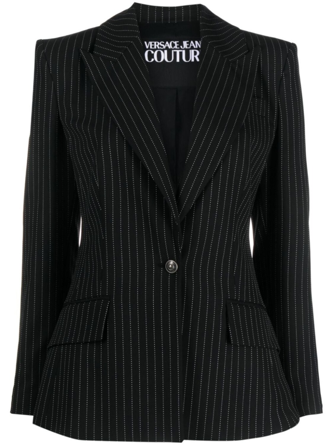 

Versace Jeans Couture блейзер строгого кроя в тонкую полоску, черный