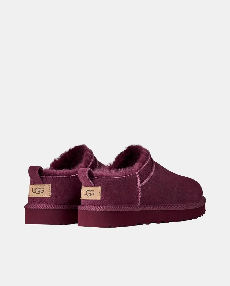 Классические плоские ботинки MICRO для женщин из кожи с подошвой EVA UGG, красный гранат — фото 4