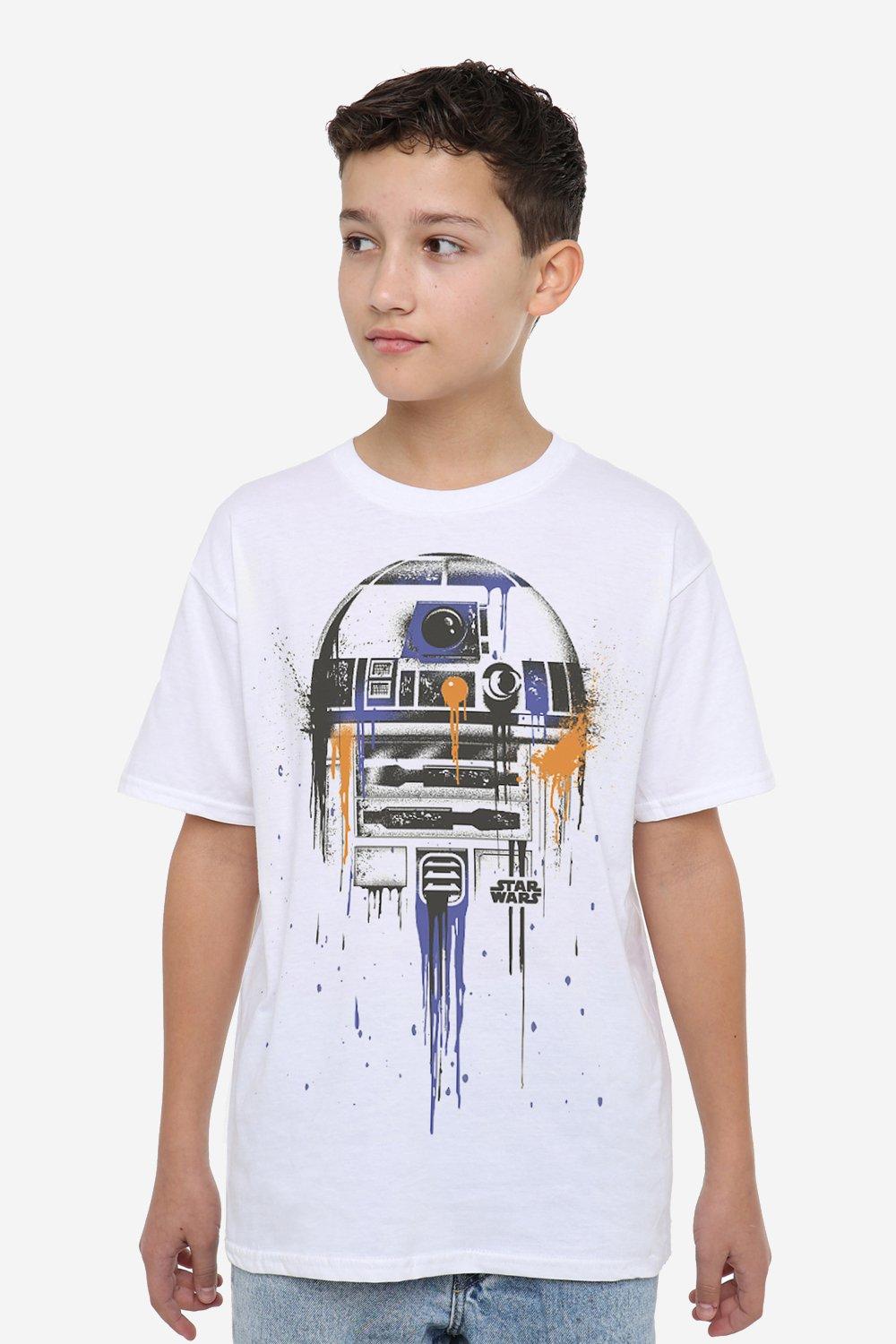 

Футболка R2D2 с каплями краски Star Wars, белый