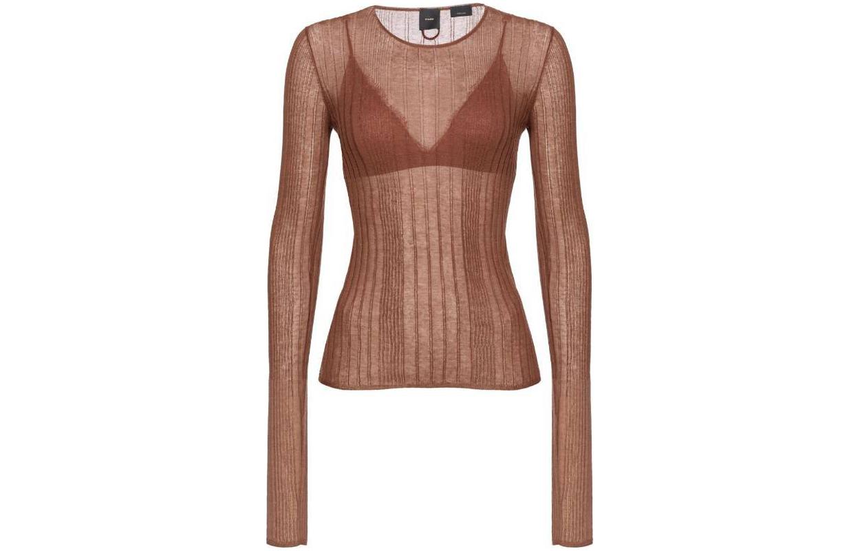 

Полупрозрательный ребристый джемпер PINKO, медный