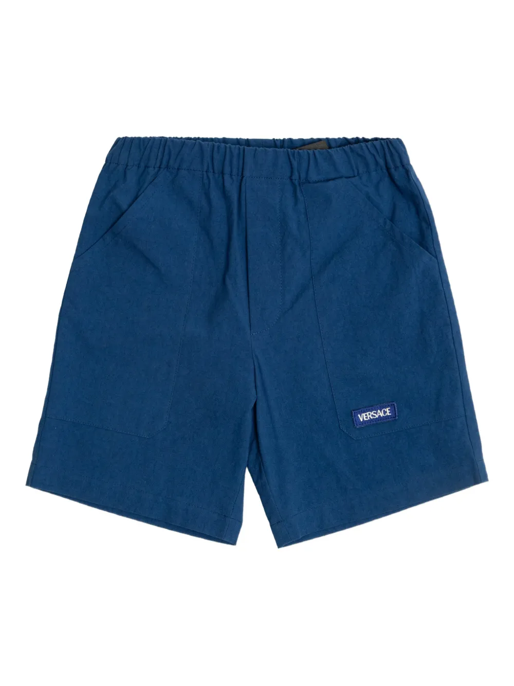 

Шорты с нашивкой-логотипом Versace Kids, синий