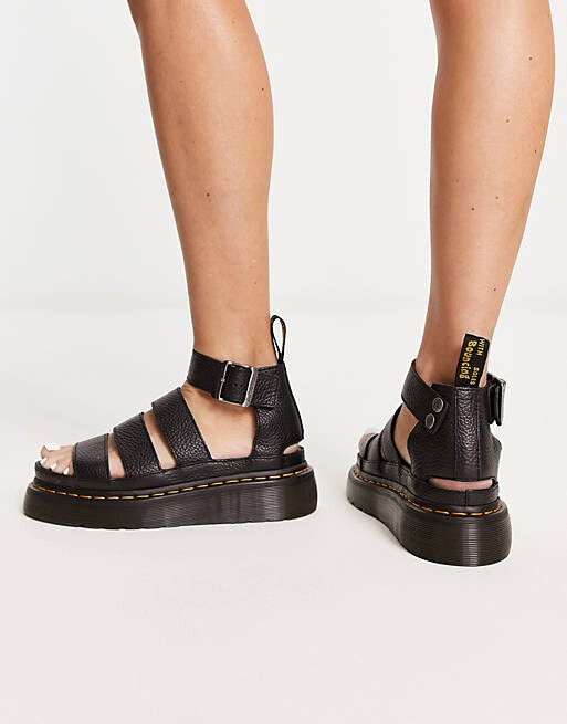 Черные массивные сандалии на квадратной подошве Dr Martens Clarissa ii