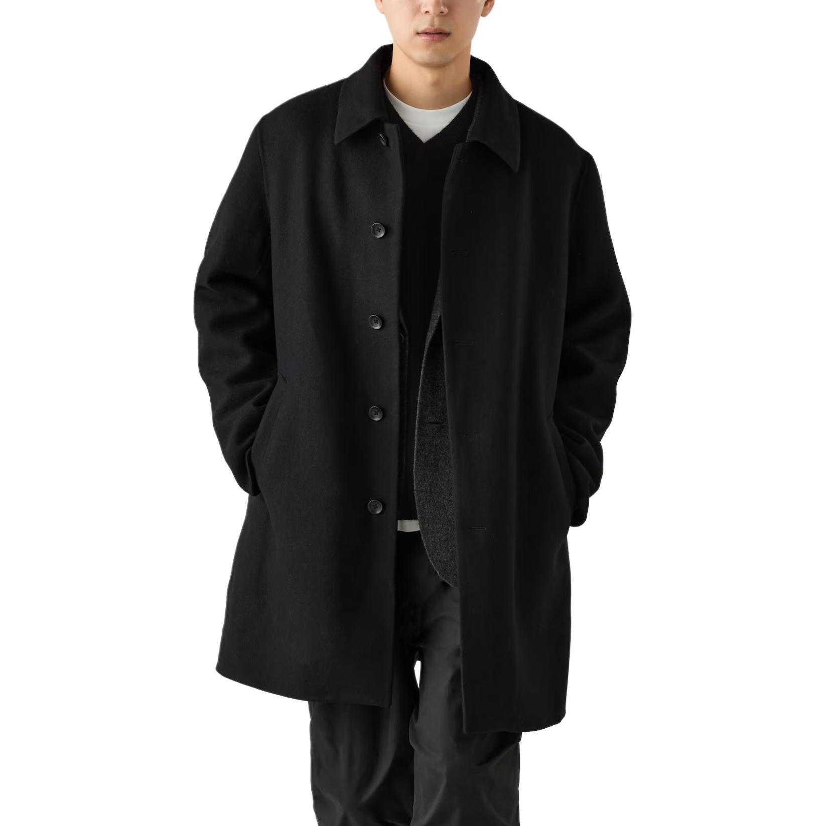 

Коллекция C Пальто Унисекс Черное UNIQLO