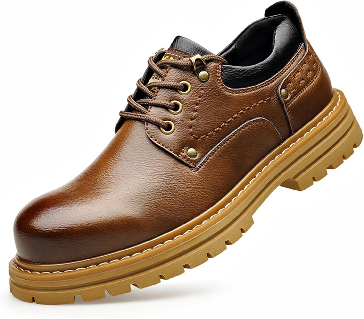 

Мужские ретро оксфорды с массивной подошвой на платформе, классические мягкие с круглым носком, толстым каблуком, шнуровкой, формальные дерби, офисные и деловые туфли для вождения Nbzkbng, коричневый