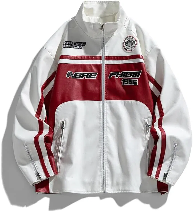 Куртка Track Jacket мужская, PU кожа, белый